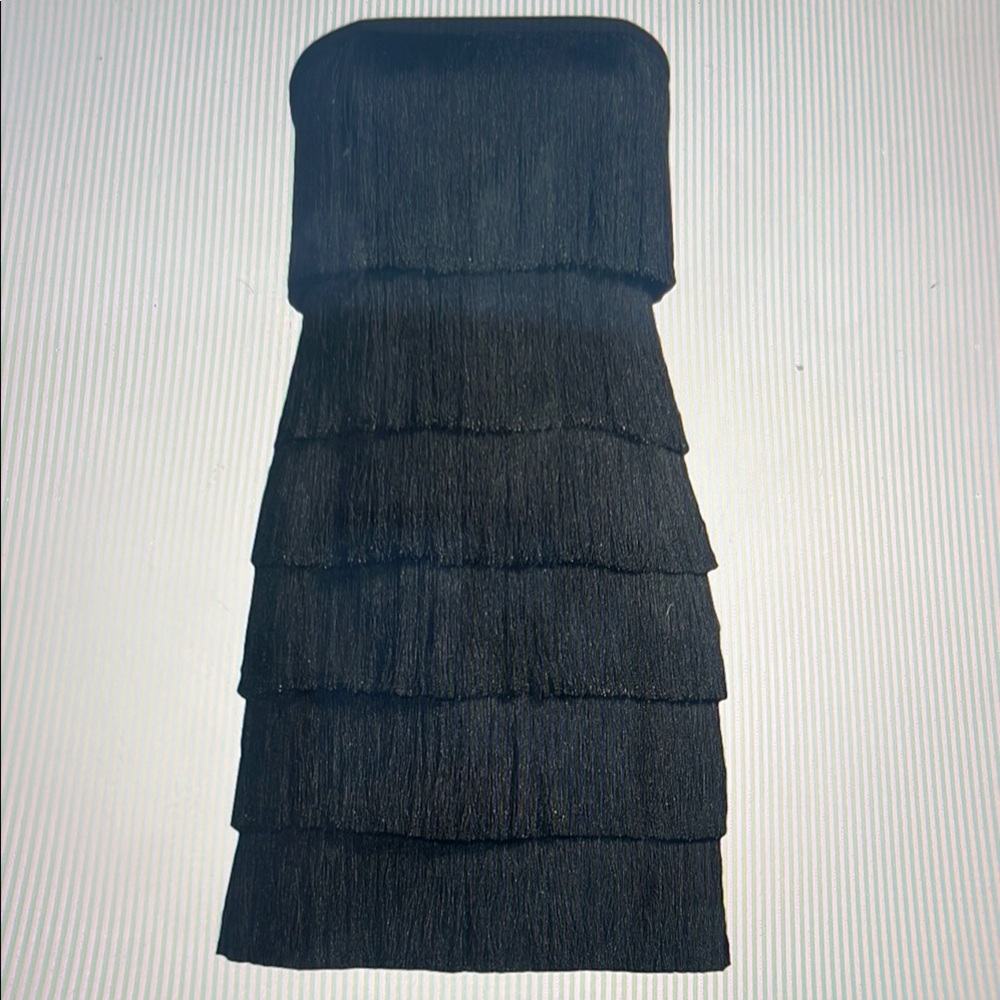 Milly Strapless Black Tiered Dress